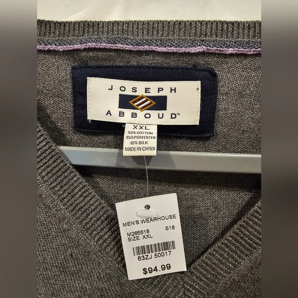 Joseph Abboud Mens Long Sleeve Sweater Gray XXL NWT